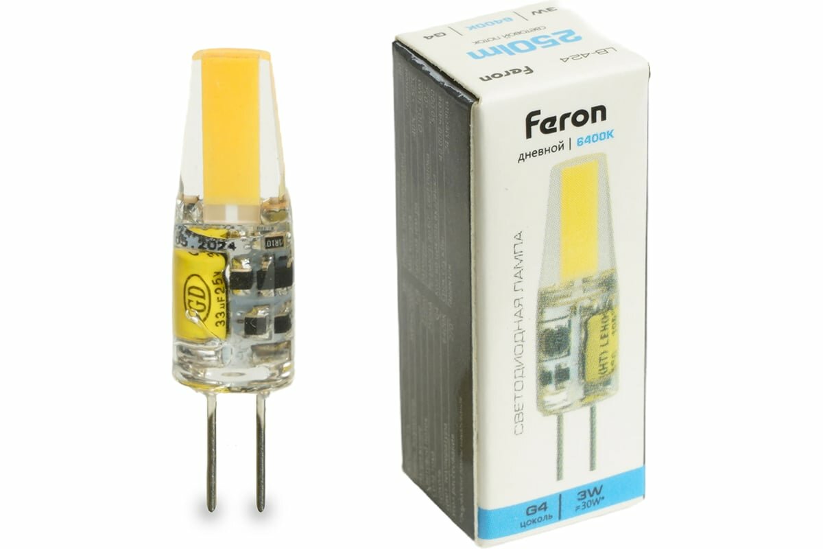 Лампа светодиодная FERON (3W) 12V G4 6400K JC, LB-42 51172