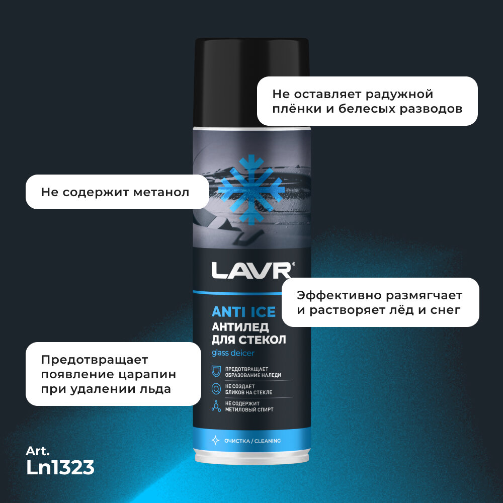 Размораживатель стекол Антилед LAVR, 650 мл / Ln1323 — фото 1