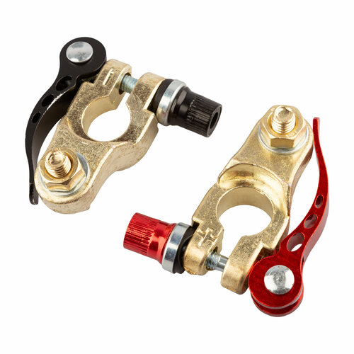 Клемма АКБ WB7-А1 быстросъемные латунь(с выносной площадкой, под зажим провода болтом М8 с гайкой), ком-2шт. (WB)