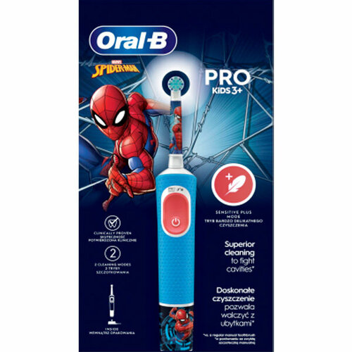 Электрическая зубная щетка Oral-B Vitality Pro Kids, Spider-Man