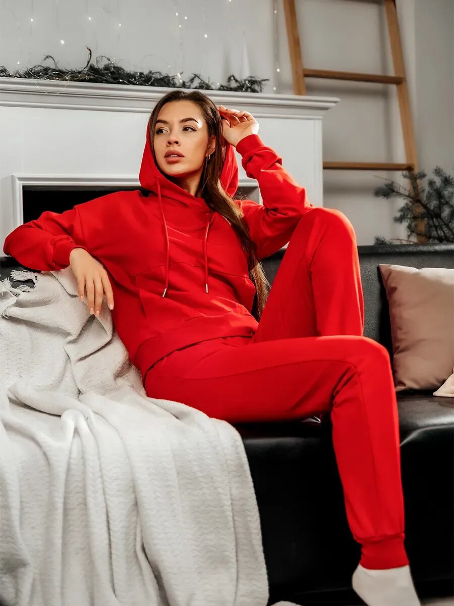 Костюм спортивный Happyfox для женщин, размер 54, красный