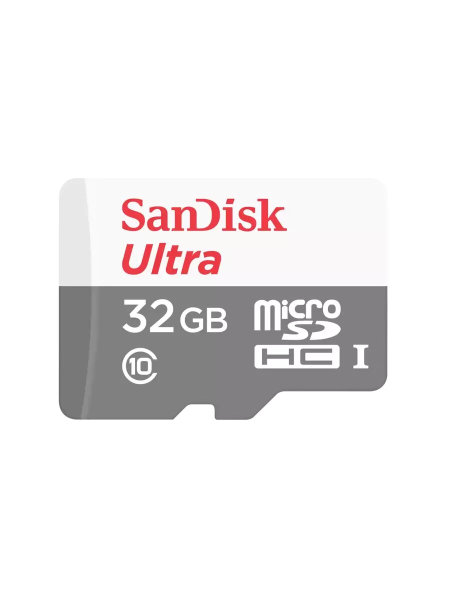 Карта памяти SanDisk Ultra microSDHC 32GB. Цвет: бело-серый