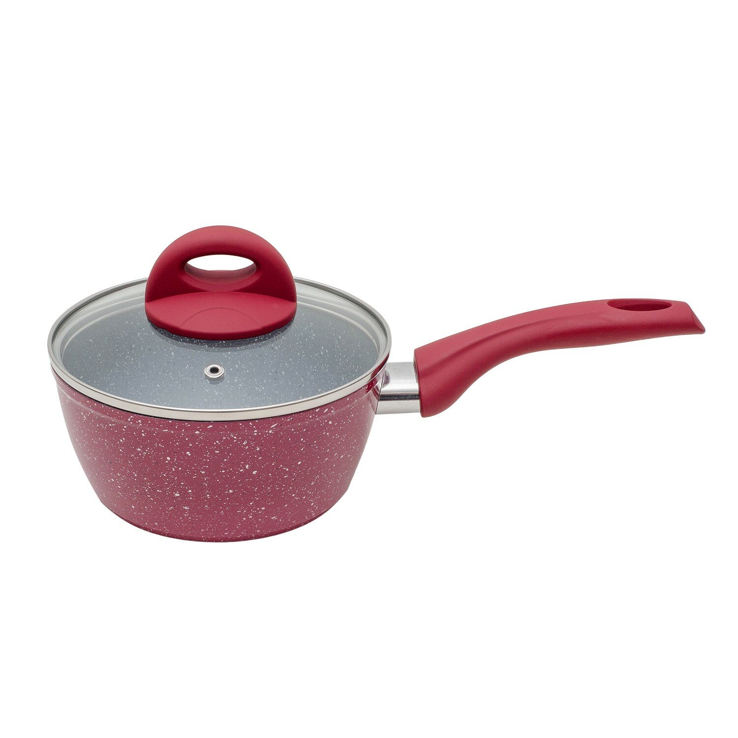 Ковш с крышкой MoulinVilla Raspberry  1 2 л  5 ти слойное а п покрытие  индукция  кованый алюминий