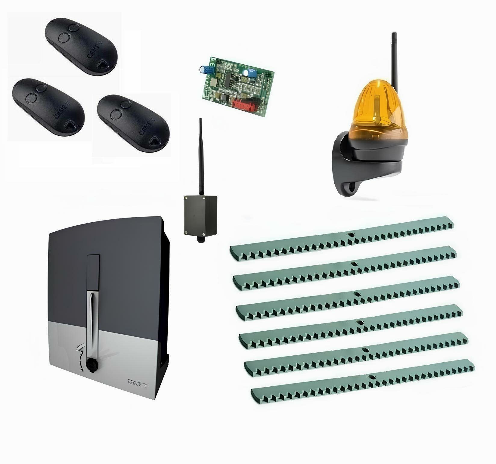 Автоматика для откатных ворот BXL04AGS KIT6-LK-BT-Т3, комплект: привод, радиоприемник, 3 пульта, лампа, 6 реек, Bluetooth-модуль
