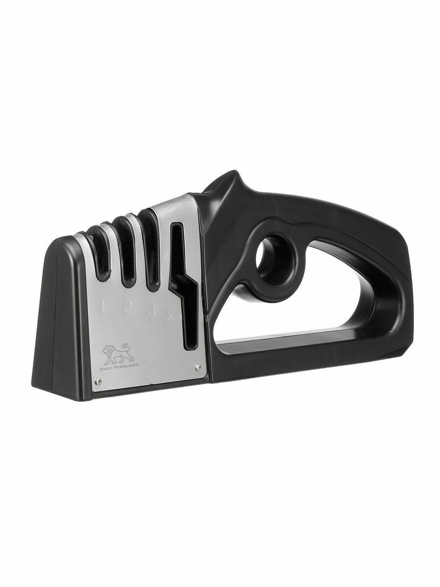Точилка Chef Ferguson, для разных ножей, 4 этапа заточки, пластиковая/металлическая, чёрная — фото 1