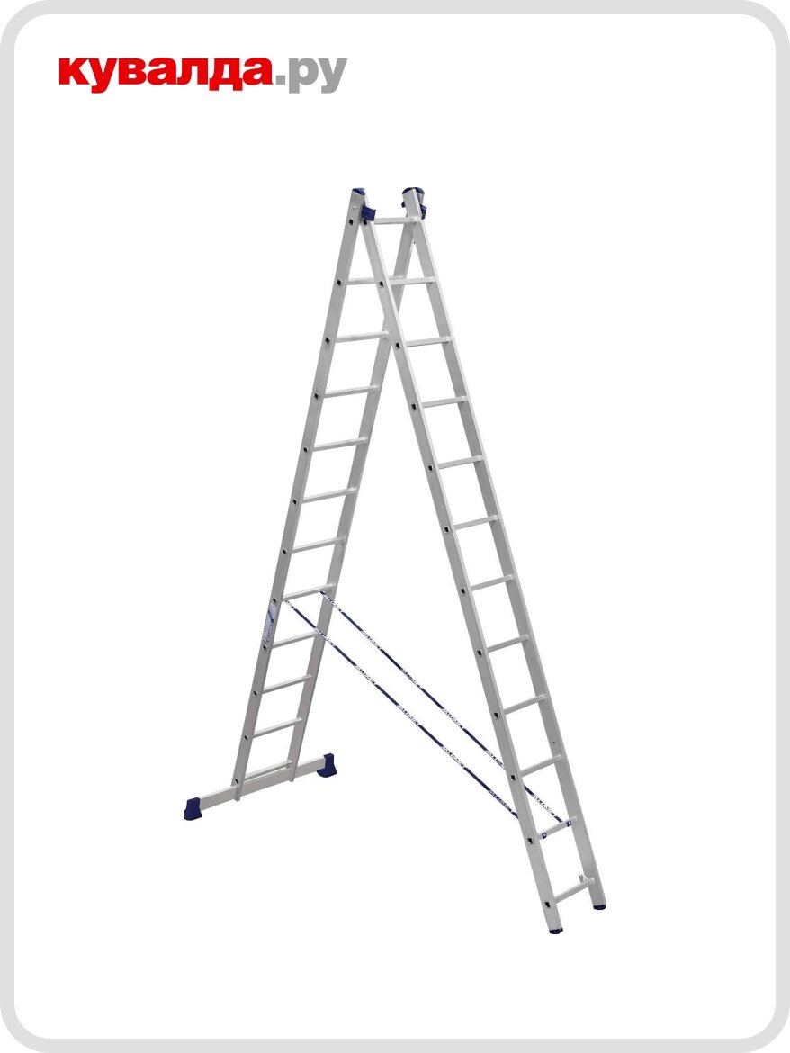 Лестница-стремянка двухсекционная алюмет 5212 2х12