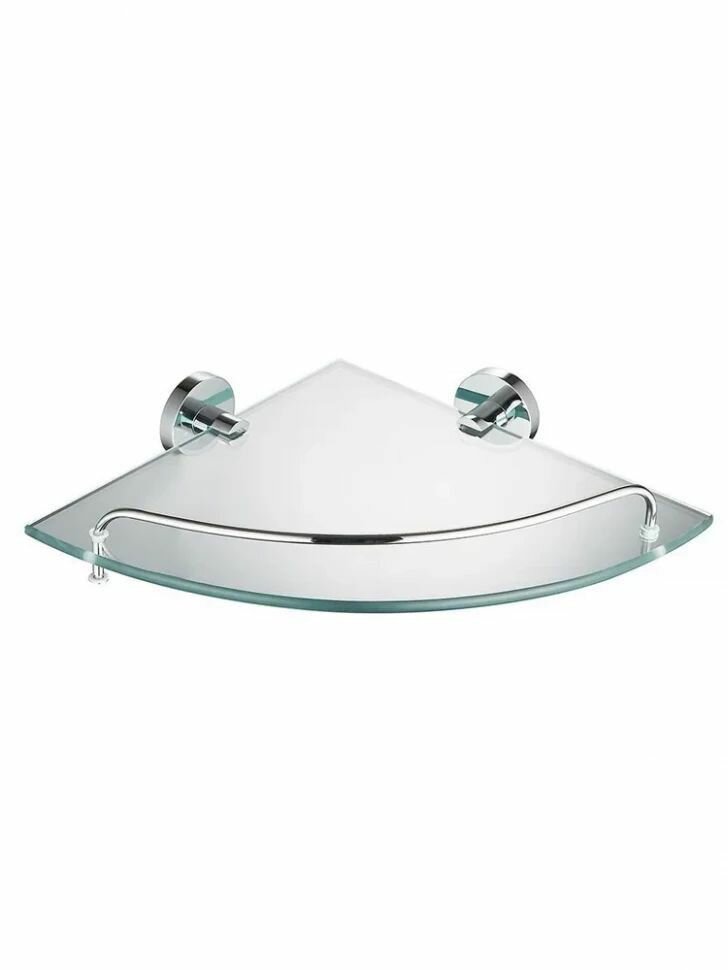 Полка для ванной Rainbowl LONG (2243) с ограничителем стекло хром угловая
