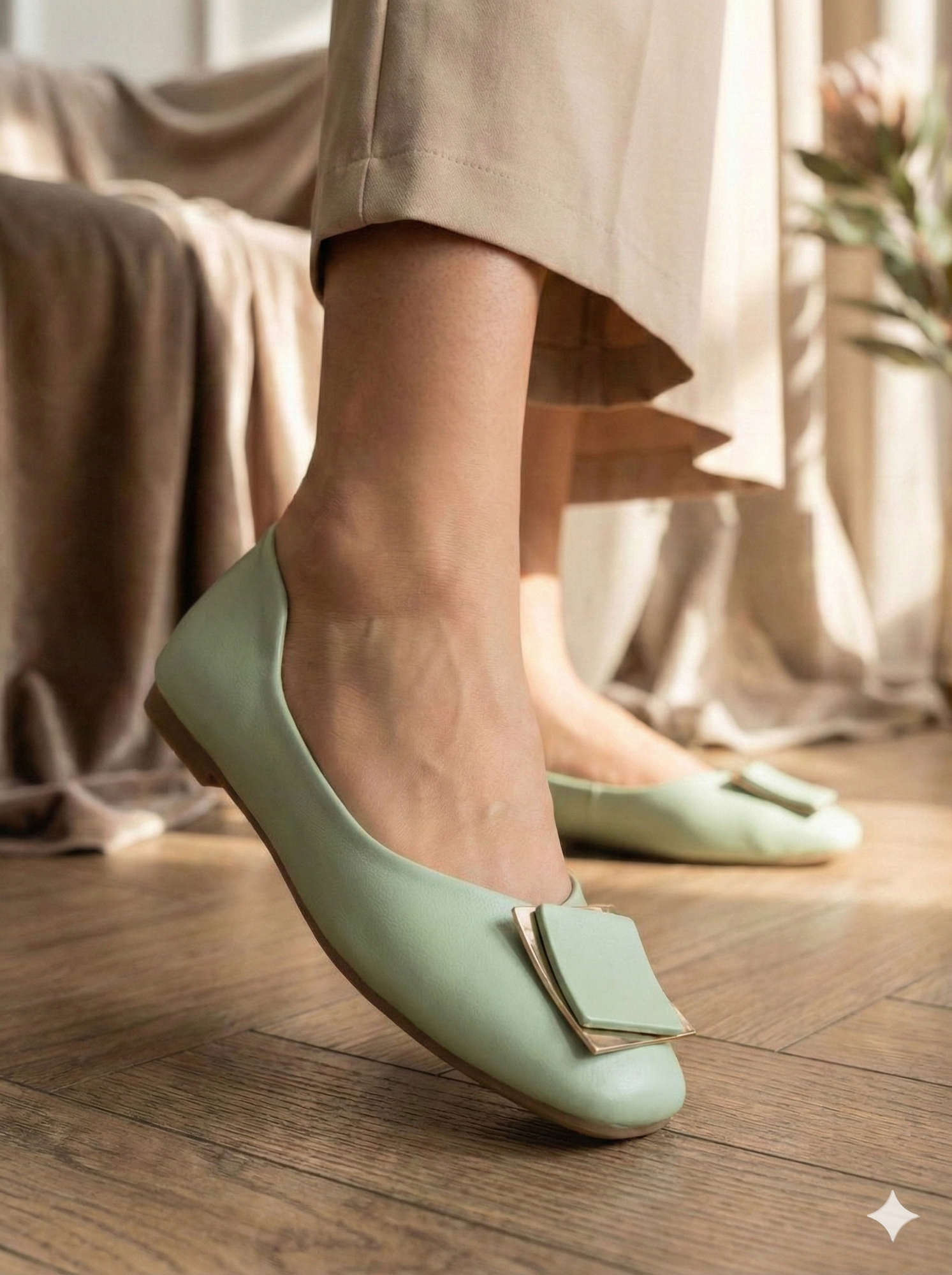 Балетки  785b12, размер 37, салатовый — фото 1