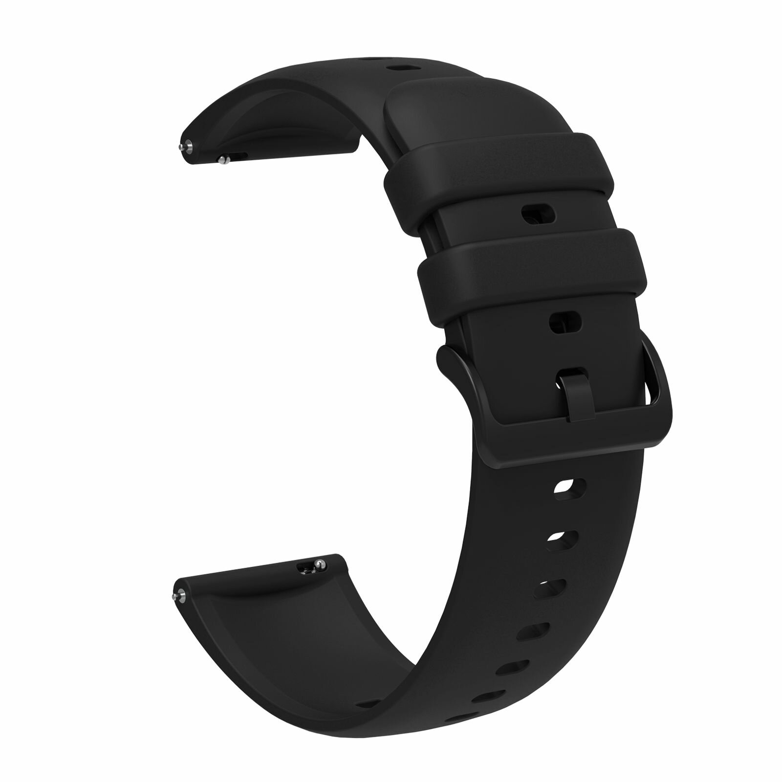 Силиконовый ремешок 22 мм для Huawei Watch 3 / Samsung Gear S3 Frontier / S3 Classic - черный
