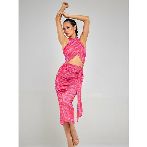 Платье-футляр ALZA, вечернее, прилегающее, макси, размер 42, розовый, фиолетовый