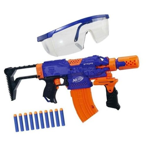 фото Набор "легион страйф № 1": бластер нерф элит супер страйф + очки защитные nerf