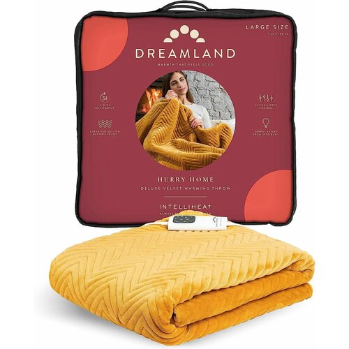 Электроплед Dreamland 16847B Deluxe Warming Throw Mustard 120 х 160 см (горчичный)
