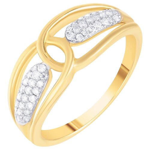 фото Jv кольцо из золота 585 пробы с бриллиантами mr82176-yg-yg, размер 17