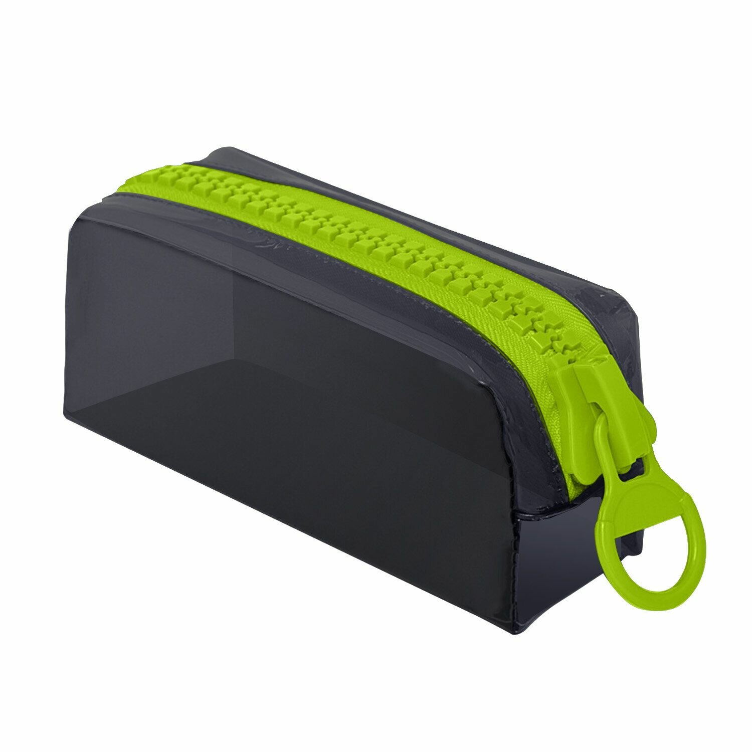 Пенал Brauberg "Neon green", с объемной тракторной молнией, 1 отделение, ПВХ, 22х8х6,5 см