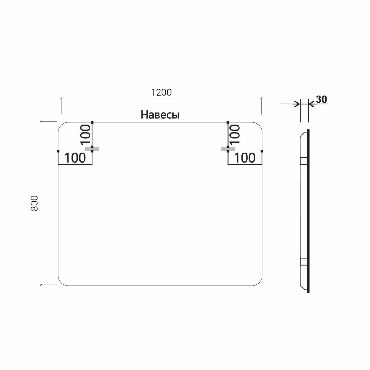 Зеркало LED VLM-3MA120 1200х800 c сенсорным выключателем и диммером - фотография № 7