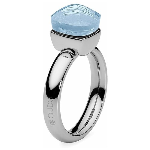 Кольцо Qudo, размер 17.8, голубой, серебряный шарм qudo bottone light peach 8 мм 680136 br s