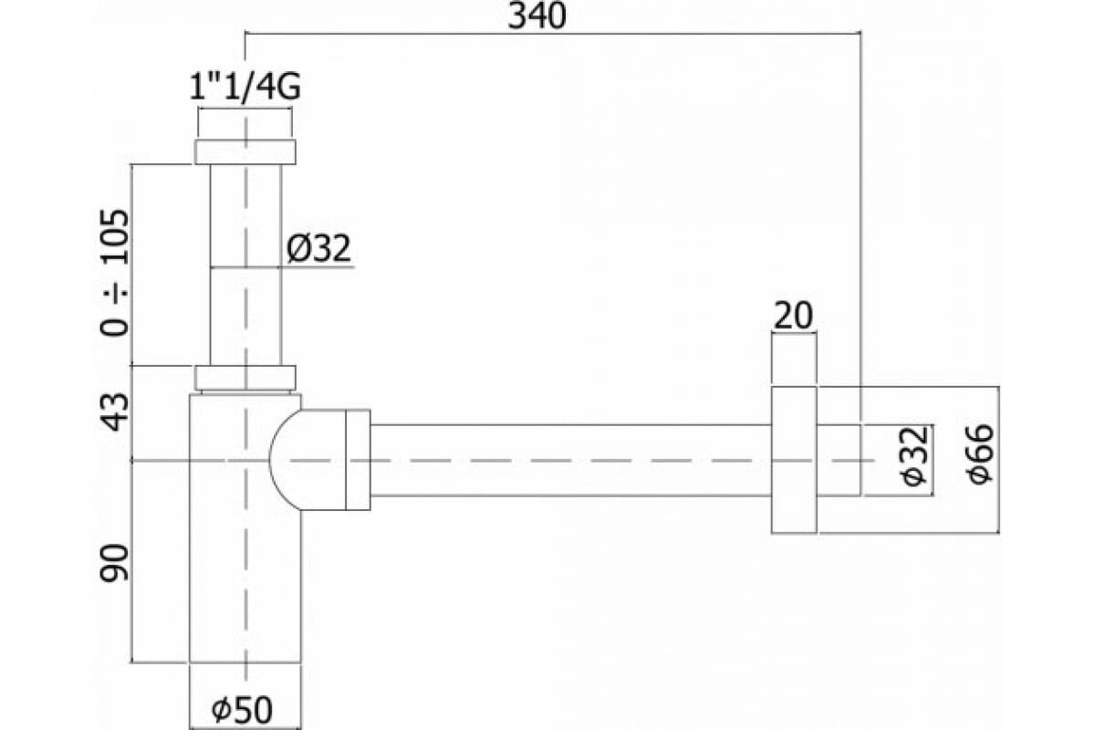 Сифон для раковины Paffoni Minimal ZACC240NO - фотография № 3