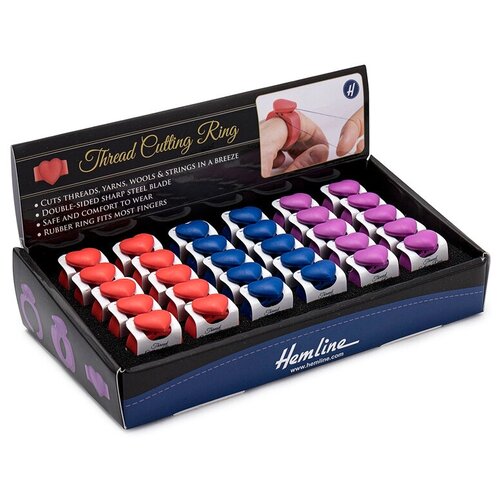 фото Hemline набор колец с лезвиями для обрезания нитей, 30 шт. фиолетовый/красный/синий