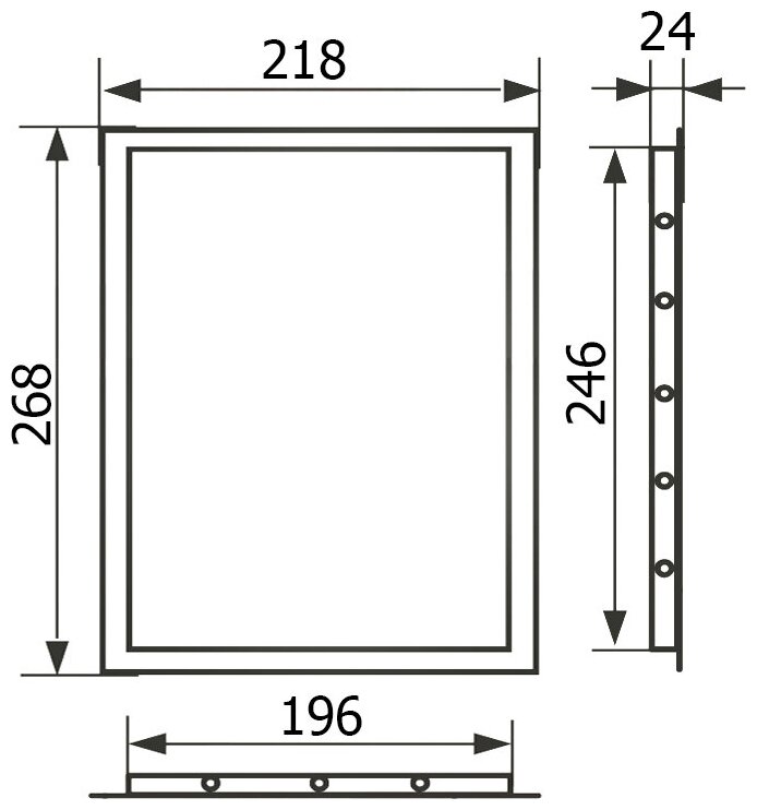 Люк пласт. 218*268 с фланцем 196*246 Л2025 EVECS - фотография № 8