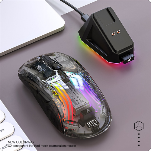 Беспроводная мышь c зарядной станцией прозрачная Attack Shark X2Pro ...