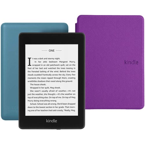 Электронная книга Amazon Kindle PaperWhite 2018 8Gb Twilight Blue Ad-Supported с обложкой ReaderONE Purple