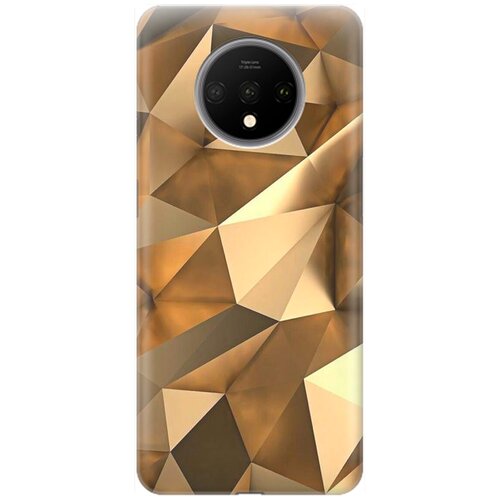 фото Ультратонкий силиконовый чехол-накладка для oneplus 7t с принтом "бронзовые грани" gosso