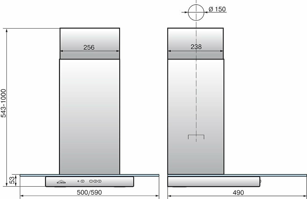 Кухонная вытяжка ELIKOR: Кристалл 50Н-430-К3Д нерж/тонир