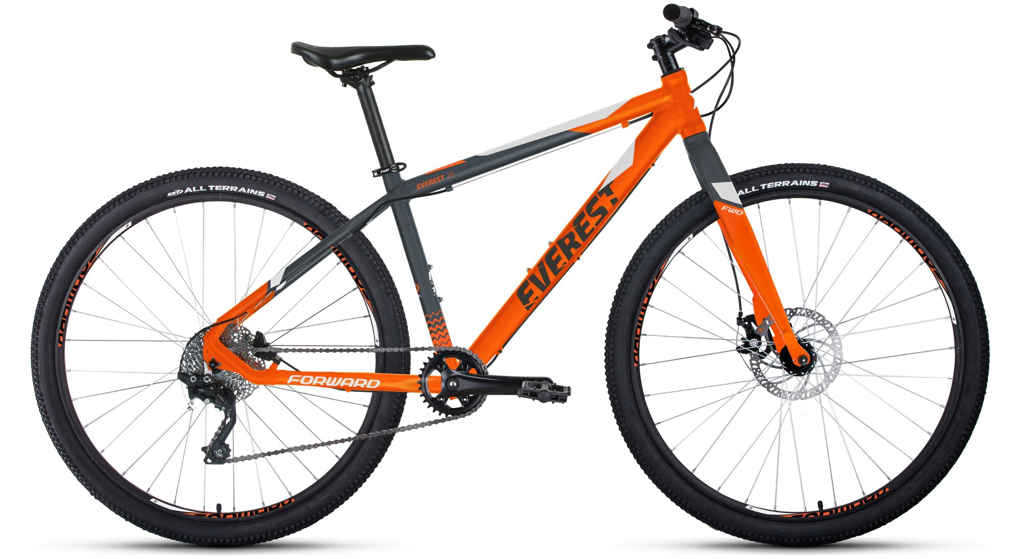 Велосипед 29" Forward Everest 29 disc 8 скоростей рама 17" оранжевый/серый матовый 1BKW1M39J002