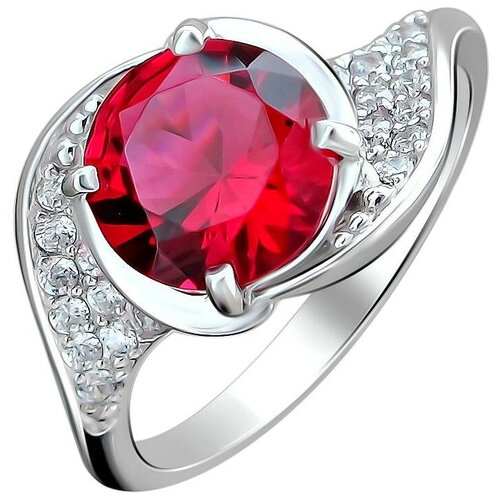 фото Эстет кольцо с фианитами и кристаллом swarovski из серебра с22к250204, размер 17