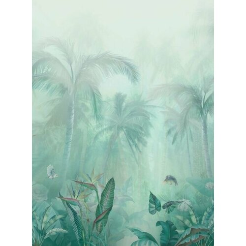 Моющиеся виниловые фотообои Джунгли в тумане рисунок, 200х270 см