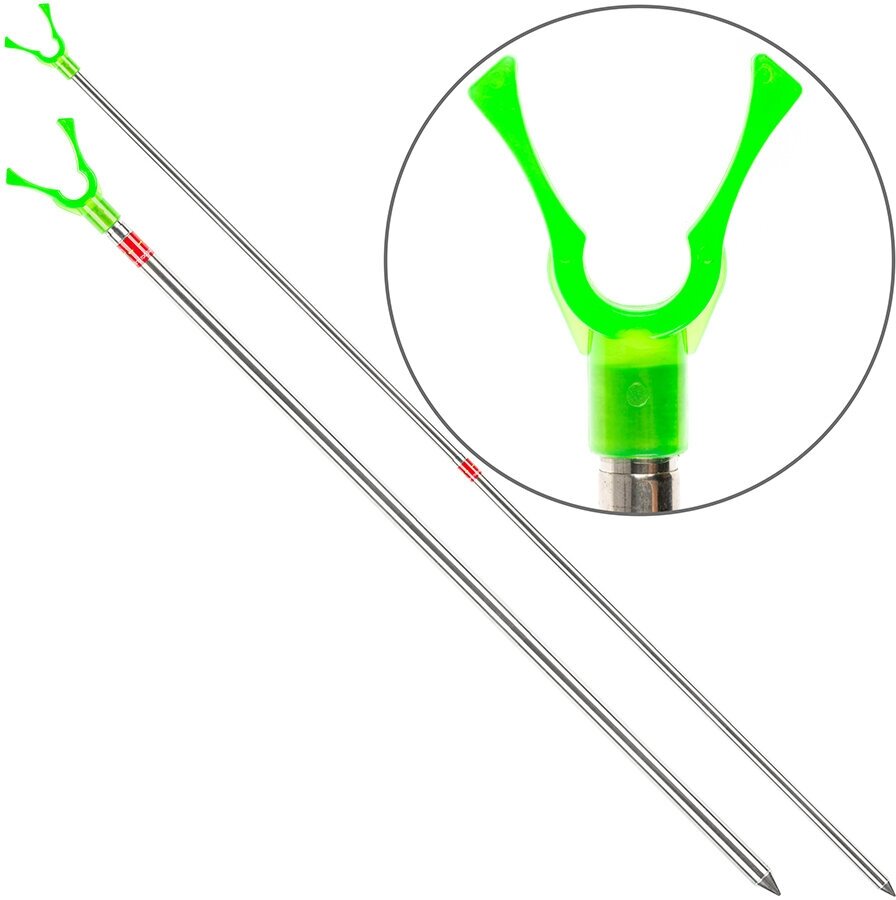 Подставка для удочки двухколенная телескопическая нержавейкаV-образная 120 см с фиксатором