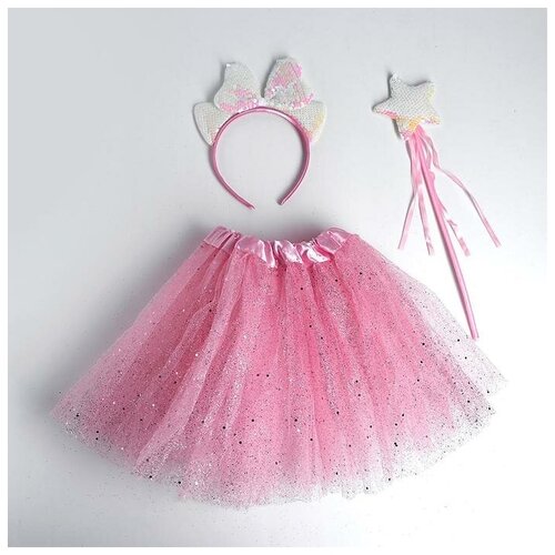 фото Карнавальный набор "ушки" 3 предмета: ободок, жезл, юбка 5010806 сима-ленд