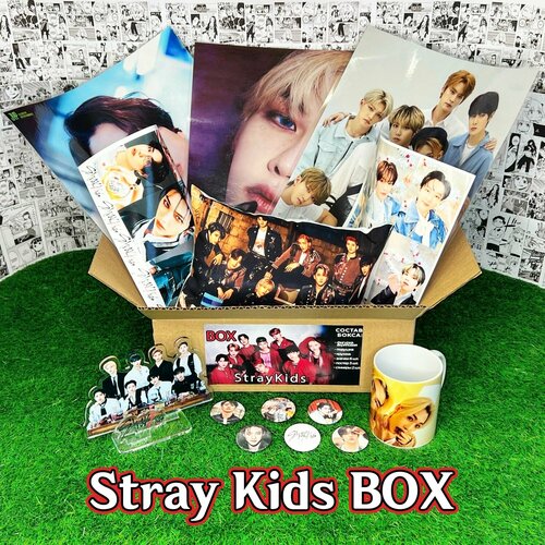 Подарочный набор Stray Kids бокс / SKZ BOX / K-POP с Акриловой фигуркой и Подушкой (32х19х13 см) мы любим k pop самые крутые k pop группы