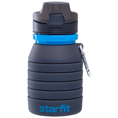 Аксессуары StarFit Бутылка для воды FB-100, с карабином, складная, серая