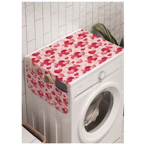 фото Органайзер для хранения "избыток сердец" на стиральную машину, 45x120 см ambesonne