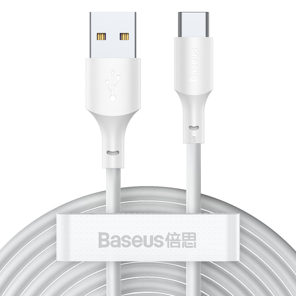 Кабель Baseus Simple Wisdom Data Cable Kit USB 3.0 Type-C 5A (2PCS/Set) (TZCATZJ-02) White