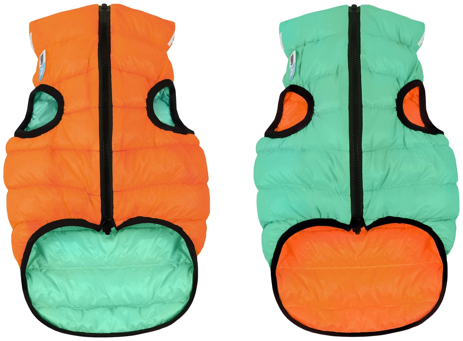 Куртка для собак Collar AiryVest LUMI двусторонняя светящаяся оранжево-салатовая (M45)