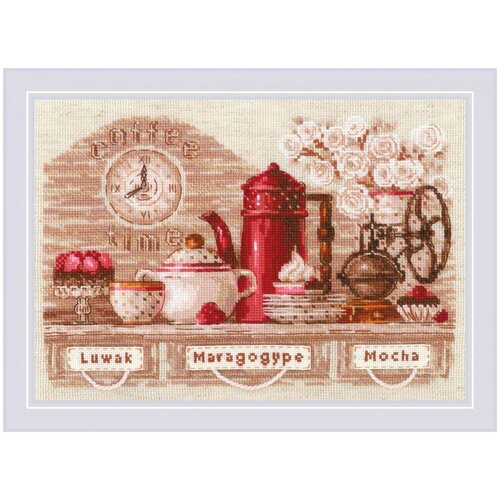 Риолис Набор для вышивания 1874 Coffee Time, 30 х 21 см риолис набор для вышивания таинственная роза 21 х 30 см 1887