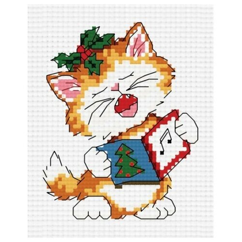 фото Набор для вышивания "поющий котенок" белоснежка