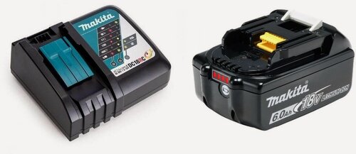 Изображение товара Набор Makita 191A66-0: Аккумулятор BL1860B (18В, 6.0Ач, Li-Ion)+ зарядное устройство DC18RС Makita 191A66-0