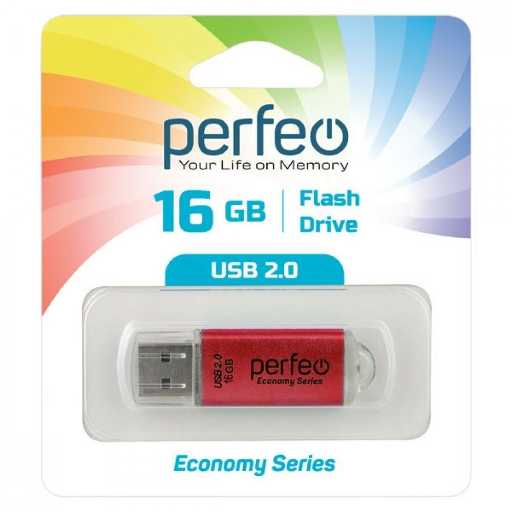 Perfeo USB Drive 16GB E01 Red PF-E01R016ES