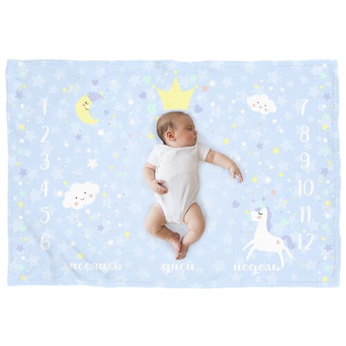 фото Плед для фотосессий sfer.tex 145х100 см единорог голубой