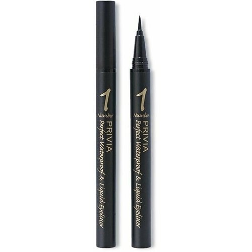 Водостойкая и жидкая лайнер-подводка для глаз Privia Number One Perfect Waterproof & Liquid Eyeliner rimmel london cosmetic exaggerate waterproof liquid eyeliner black 2 5 ml