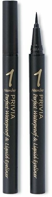 Водостойкая и жидкая лайнер-подводка для глаз Privia Number One Perfect Waterproof & Liquid Eyeliner