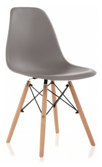 Стул обеденный WOODVILLE деревянный Eames PC-015 серый