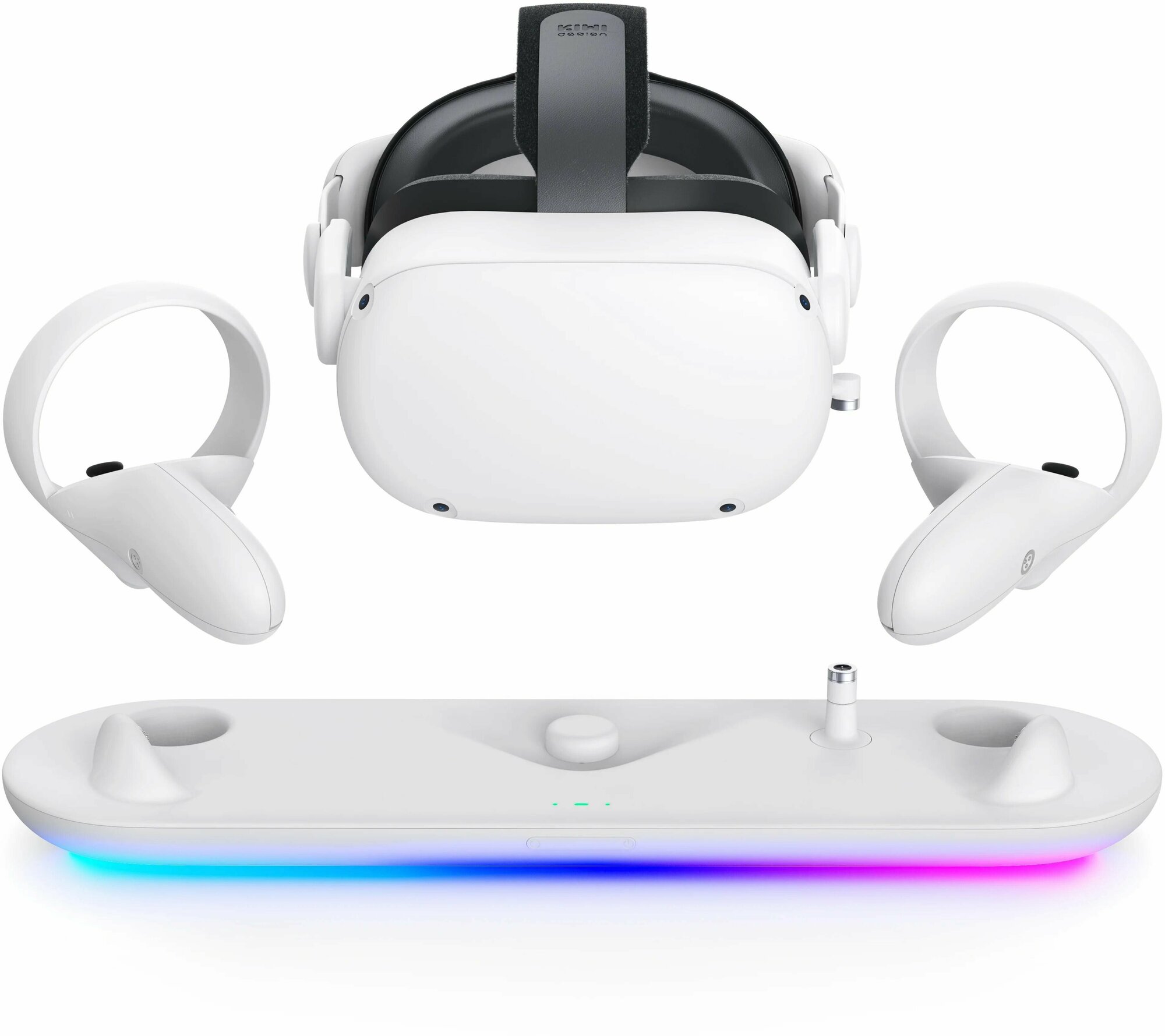 Зарядная док-станция с RGB подсветкой для VR шлема Oculus Quest 2. Kiwi Design