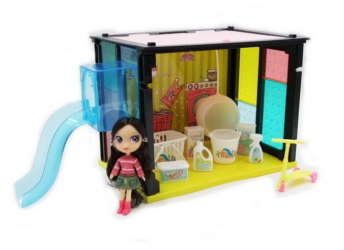 Игровой набор Abtoys В гостях у куклы "Модный дом" в наборе с куклой и мебелью, 35 деталей