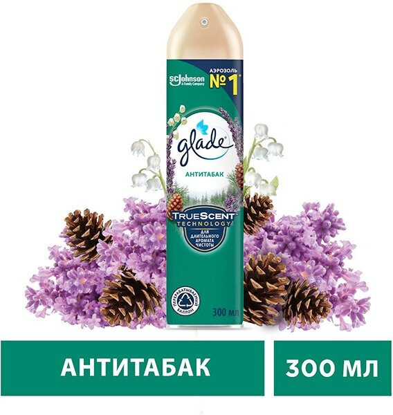 Набор из 3 штук Освежитель воздуха GLADE 300мл Антитабак