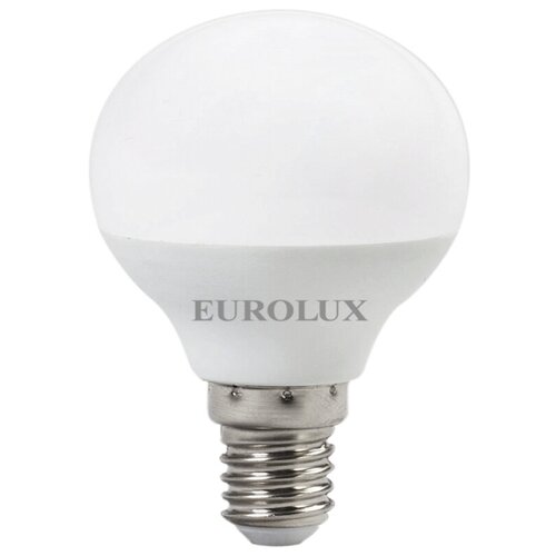фото Лампа светодиодная ll-e-g45-7w-230-2,7k-e14 (шар, 7вт, тепл., е14) eurolux, 10 шт., 76/2/5