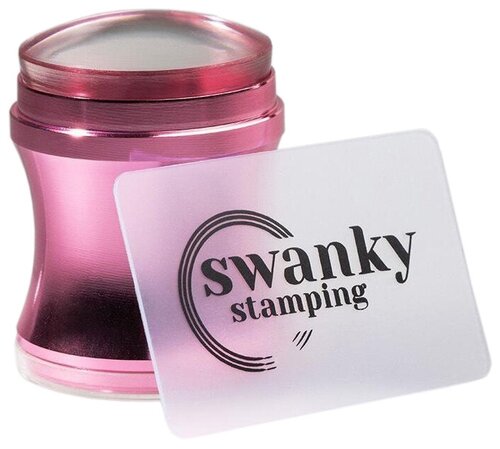 Swanky Stamping набор для стемпинга круглый штамп, 4 см + скребок SSSH03 розовый